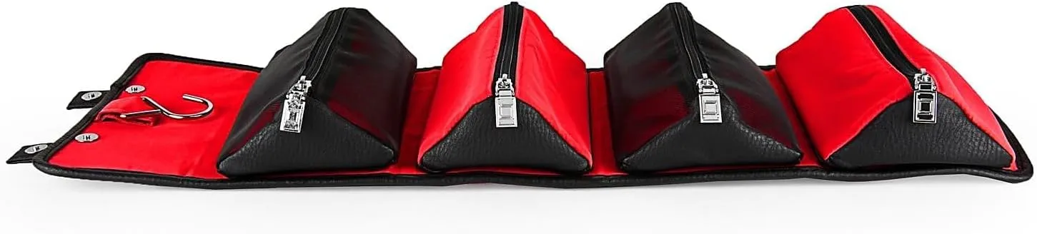 Stowaway Compact Roll Up Pouch, Red/Black, One Size