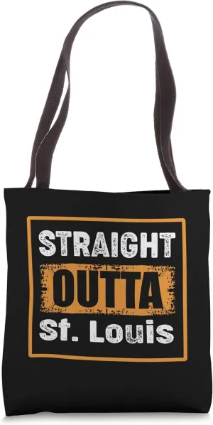 Straight Outta St. Louis Missouri USA Retro Distressed Humor Tote Bag