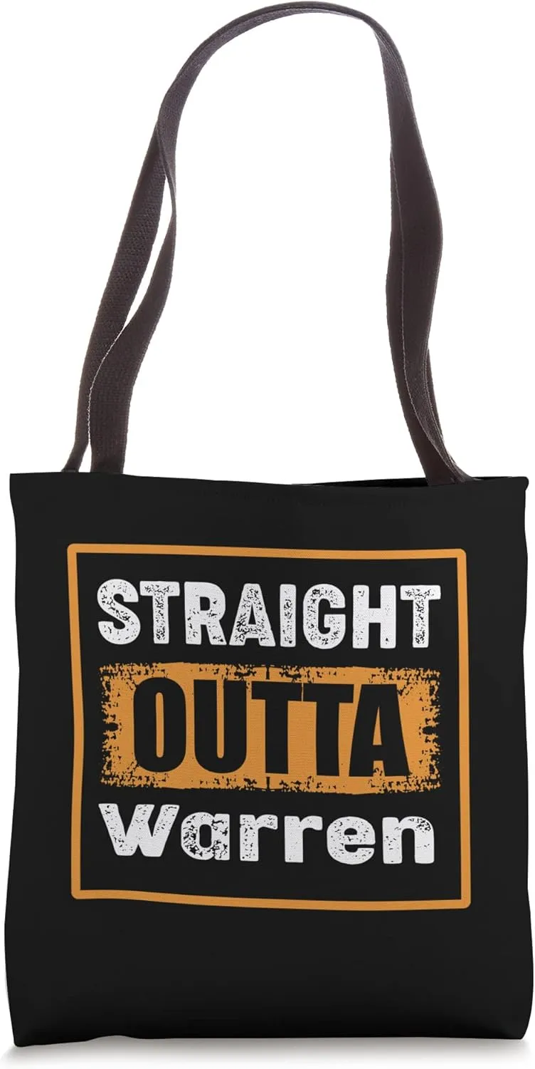 Straight Outta Warren Michigan USA Retro Distressed Vintage Tote Bag