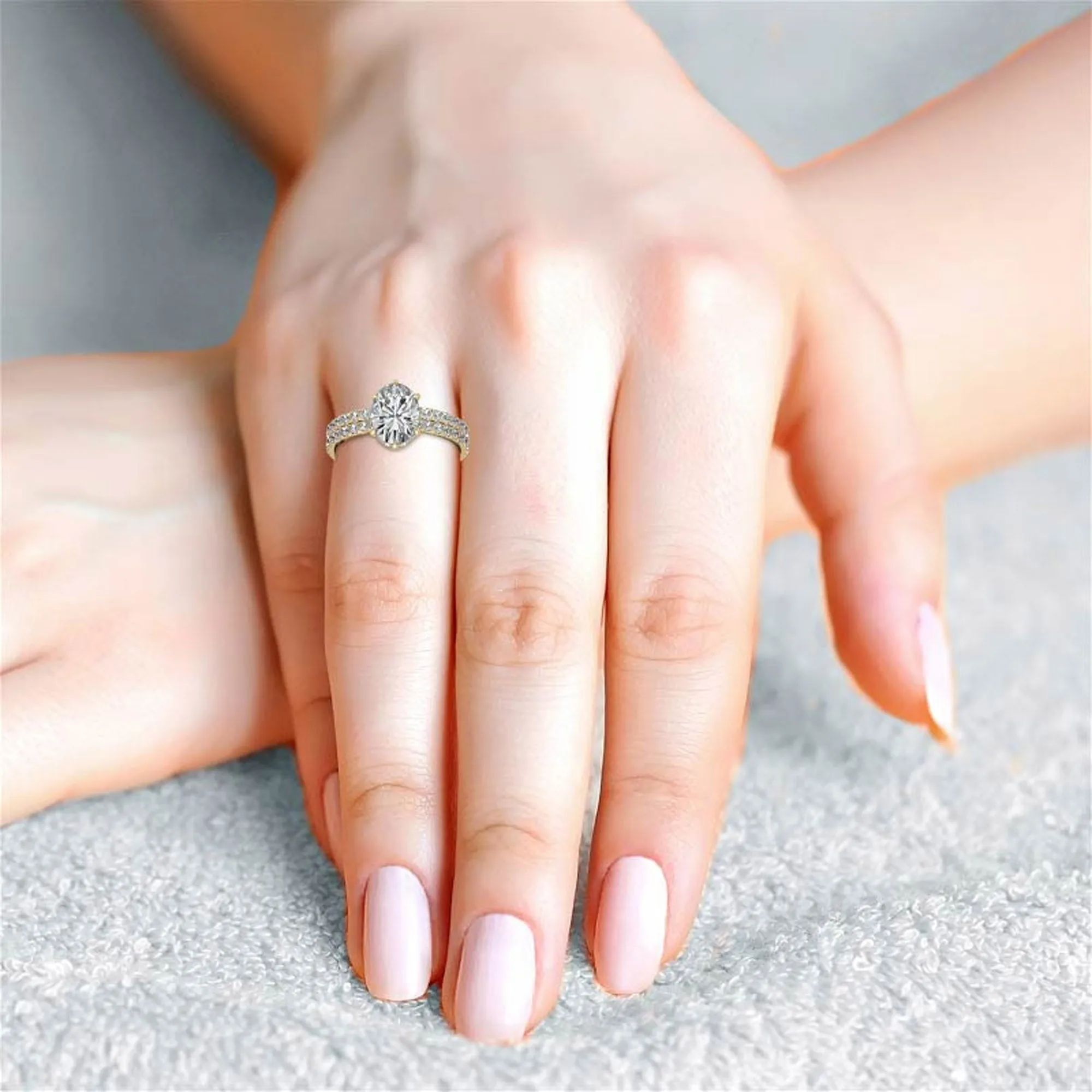 Stunning Adjustable Stackable Oval Ring in Yellow Gold Plated Sterling Silver