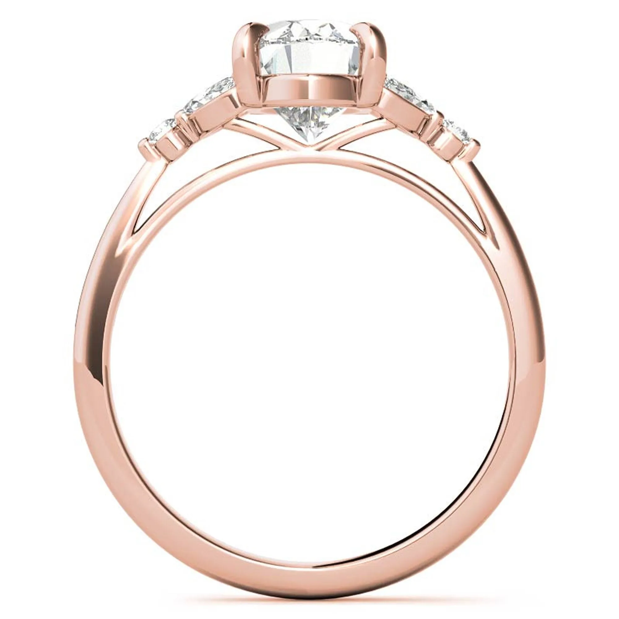 Stunning Adjustable Sterling Silver Prong Ring with Rose Gold Plating