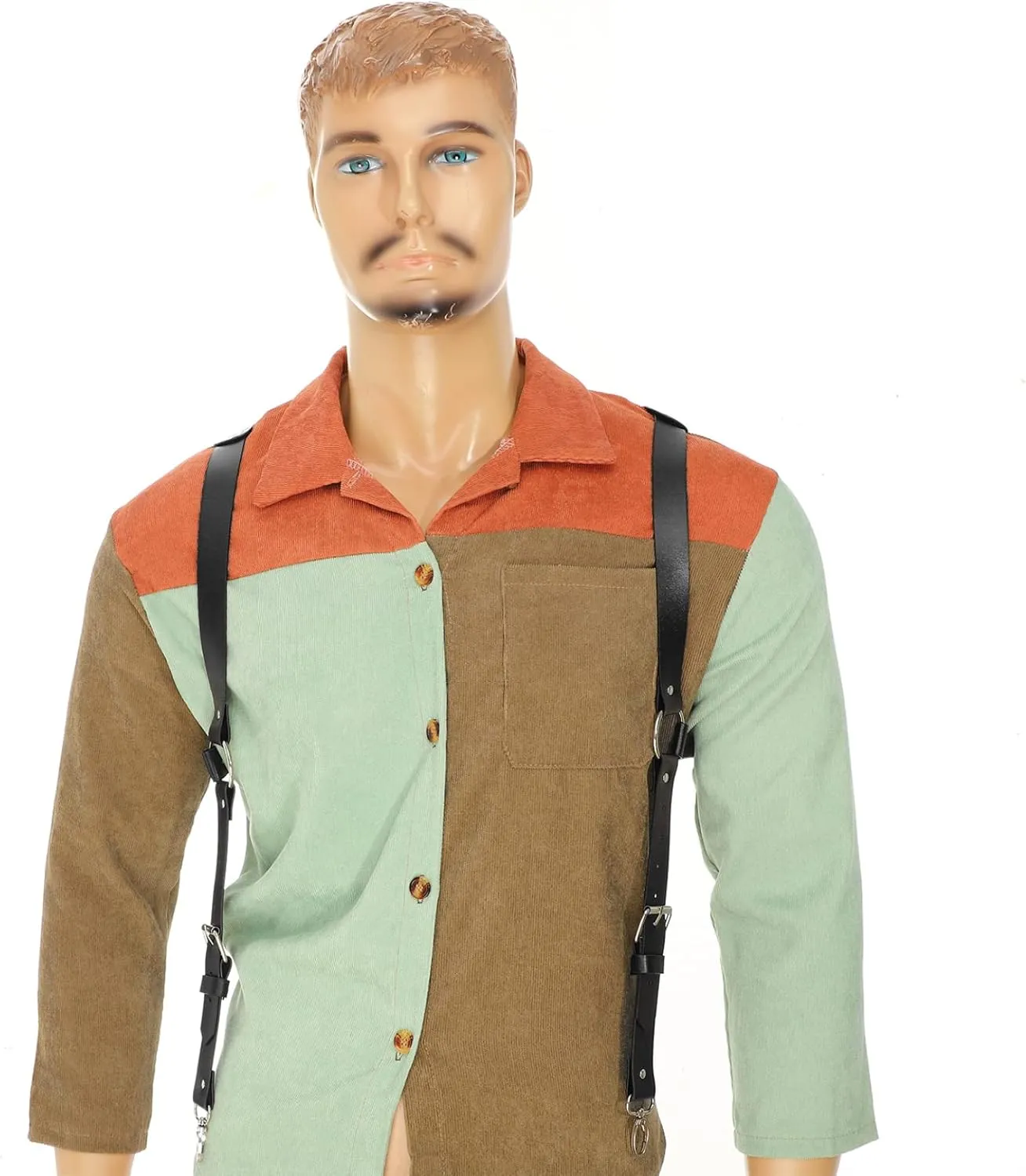 Stylish Punk Holster Bag PU Leather Underarm Strap Wallet Double Shoulder Armpit Bag Harness Pocket Cosplay Costume