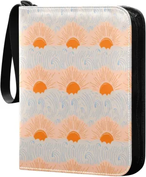 Stylized Suns Card Binder 4 Pockets, 400 Pockets Trading Card Binder Removable Card Albums Card Holder for Games, Sports, Football, Baseball Cards