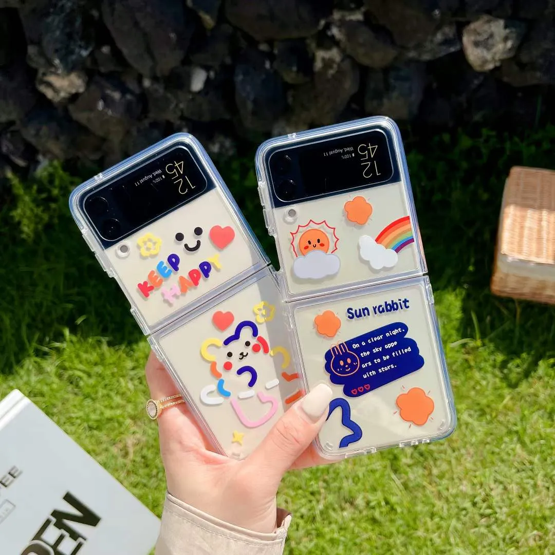 Sublimation loveliness Cartoon cute fold Case For Z Flip 1/2/3 Phone Case