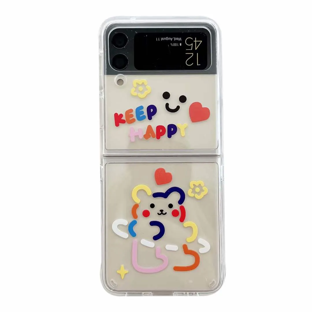 Sublimation loveliness Cartoon cute fold Case For Z Flip 1/2/3 Phone Case