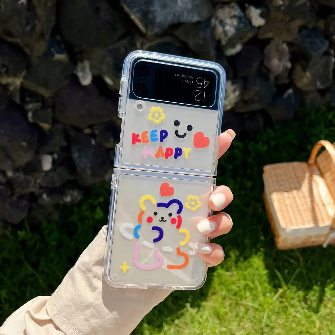 Sublimation loveliness Cartoon cute fold Case For Z Flip 1/2/3 Phone Case