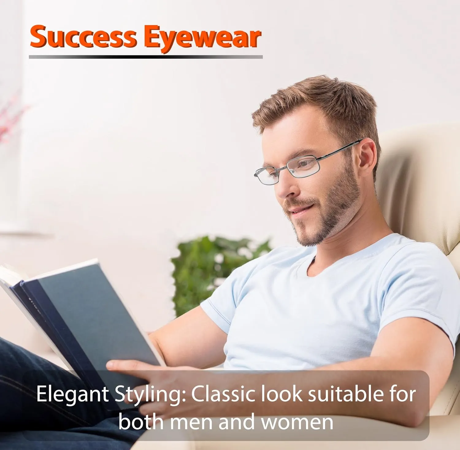 Success Eyewear Reading Glasses Fashion Folding Readers w Leather Cases Glasses for Reading for Men Women 2 Pk
