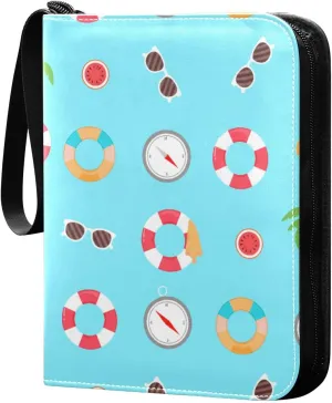 Summer Card Binder 4 Pockets, 400 Pockets Trading Card Binder Removable Card Albums Card Holder for Games, Sports, Football, Baseball Cards