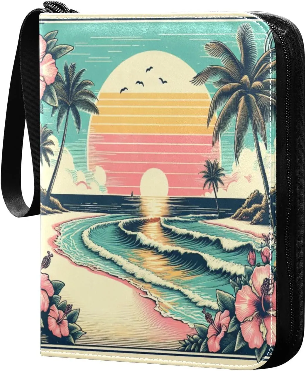 Sun and Sea Card Binder 4 Pockets, 400 Pockets Trading Card Binder Removable Card Albums Card Holder for Games, Sports, Football, Baseball Cards