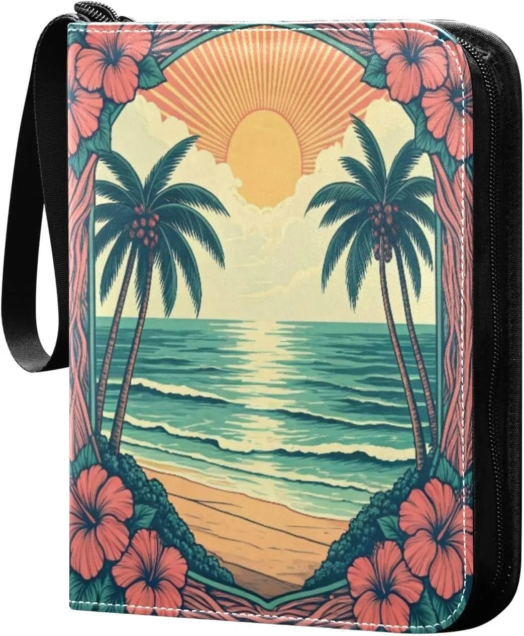 Sun and Sea Card Binder 4 Pockets, 400 Pockets Trading Card Binder Removable Card Albums Card Holder for Games, Sports, Football, Baseball Cards