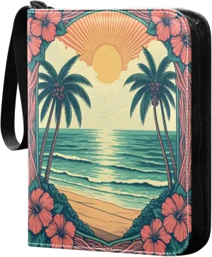 Sun and Sea Card Binder 4 Pockets, 400 Pockets Trading Card Binder Removable Card Albums Card Holder for Games, Sports, Football, Baseball Cards