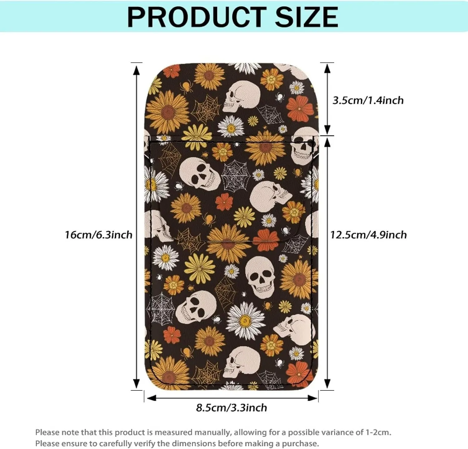 Sunflower Skull Pocket Protector for Shirt,Lab Coats,Pants,Leather Pen Pocket Holder Pencil Pouch Organizer for Women,Pocket Protectors for Pens and Pencils