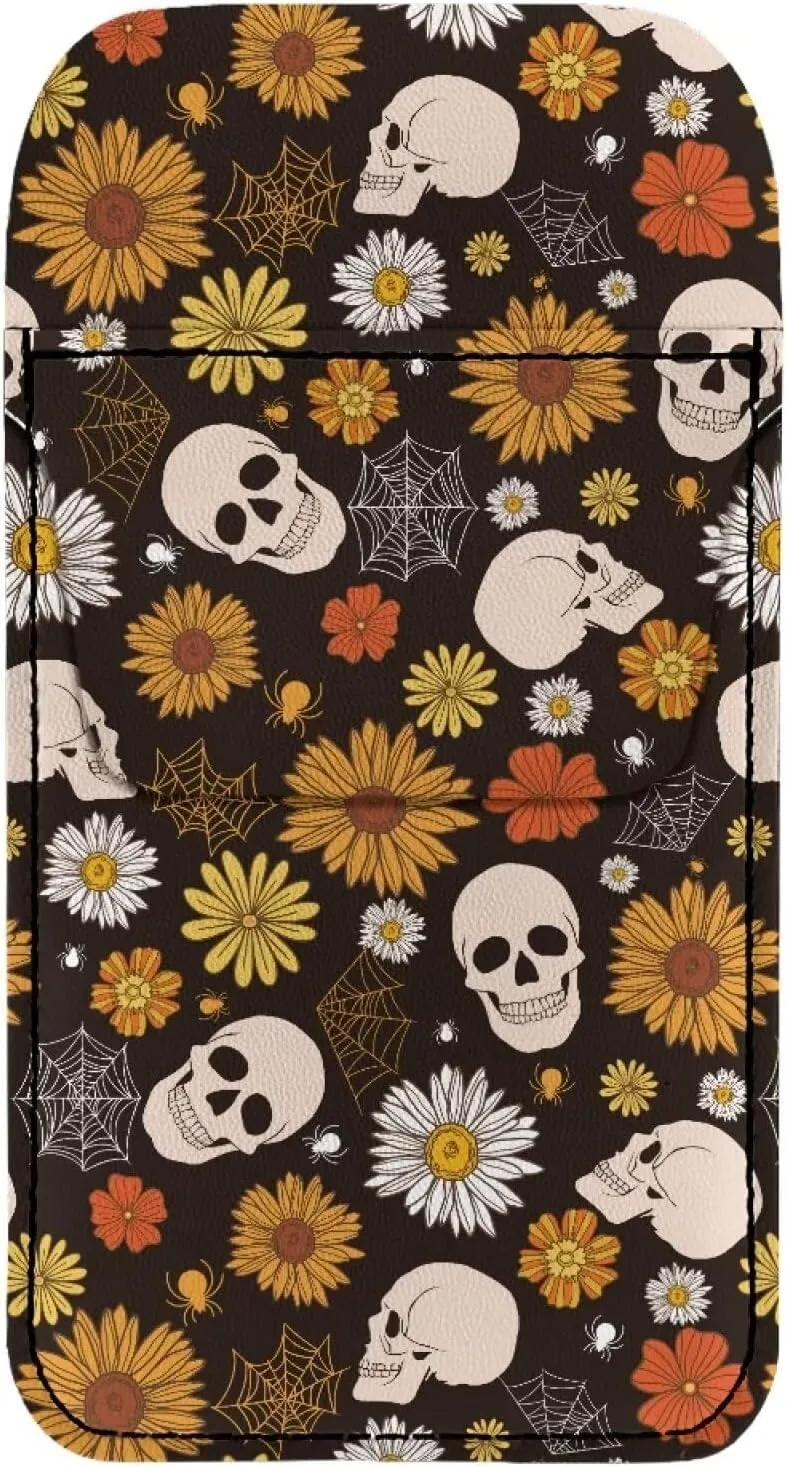 Sunflower Skull Pocket Protector for Shirt,Lab Coats,Pants,Leather Pen Pocket Holder Pencil Pouch Organizer for Women,Pocket Protectors for Pens and Pencils