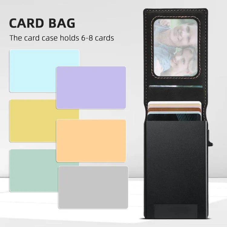 Suteni Litchi Texture Magnetic Key Press Automatically Pop Up Card Box