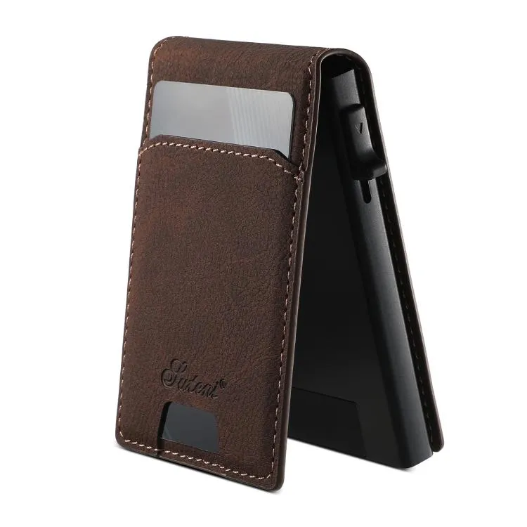 Suteni Litchi Texture Magnetic Key Press Automatically Pop Up Card Box