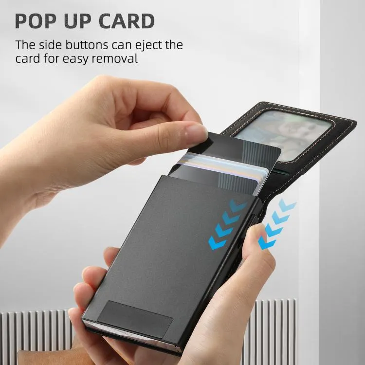 Suteni Litchi Texture Magnetic Key Press Automatically Pop Up Card Box