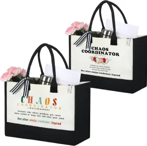 Sweetude Chaos Coordinator Gifts for Women Tote Bag Thank You Coworker Gifts for Teacher Appreciation Boss Day Nurse(Rose)