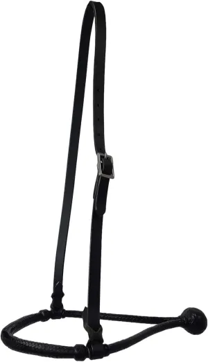 Tahoe 3/8" Natural Rawhide Braided Bosal with Rawhide Core & Leather Hanger Versatile Horse Training Gear with Classic Design & Comfortable Fit Black