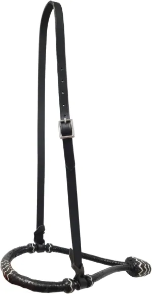 Tahoe 5/8" Natural Rawhide Braided Bosal with Rawhide Core & Leather Hanger Versatile Horse Training Gear with Classic Design & Comfortable Fit Black/Med Oil