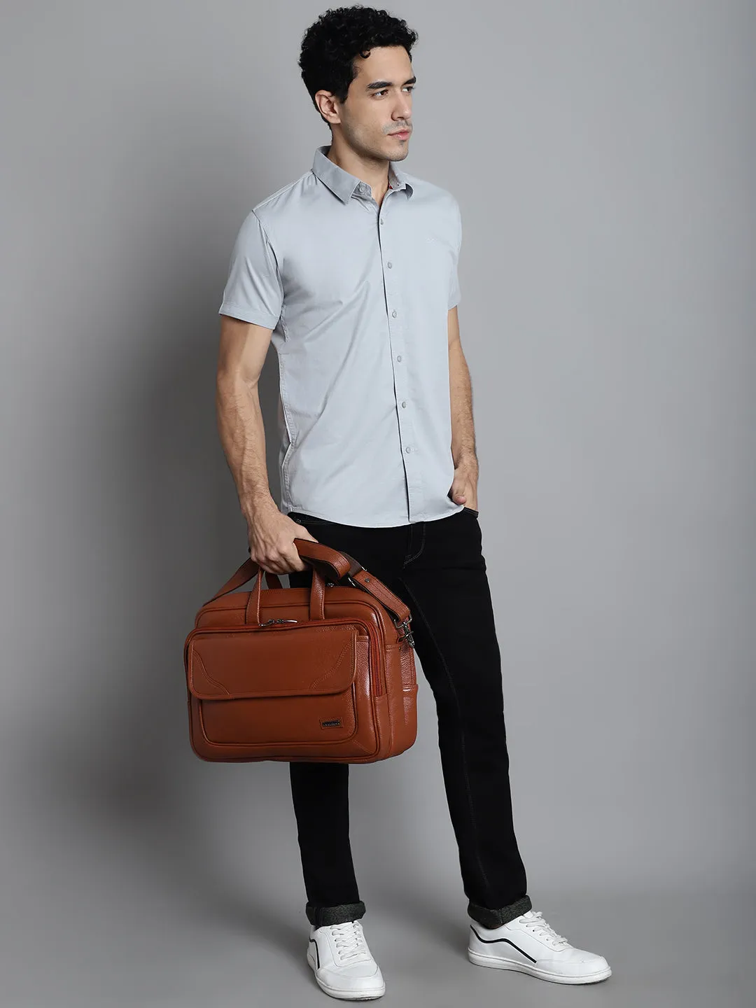 Tan Leather Laptop / Office Bags ZP12137