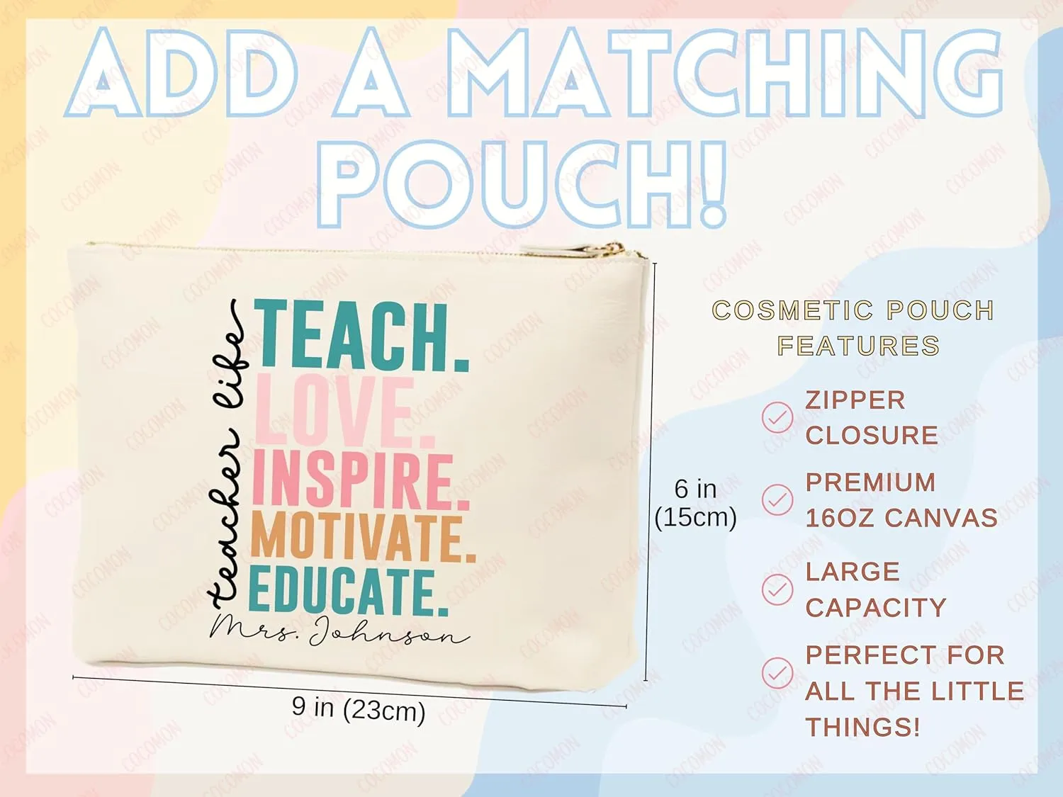 Teacher Appreciation Tote Bag Gift Tote Bag Canvas Premium Custom Teacher Gift Personalized Bag Gifted Teacher Tote Reusable Bag Personalized Name Teacher Bag (STYLE 1, Large Bag)