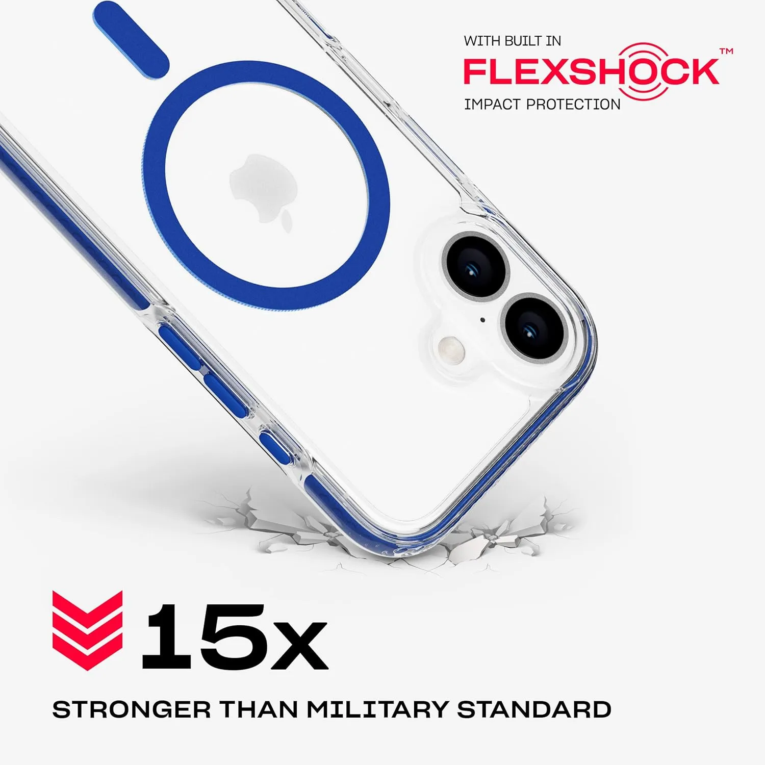 Tech21 EvoCrystal for iPhone 16 - Compatible with MagSafe - Impact Protection Case 15x Military Standard Tested - in Blue
