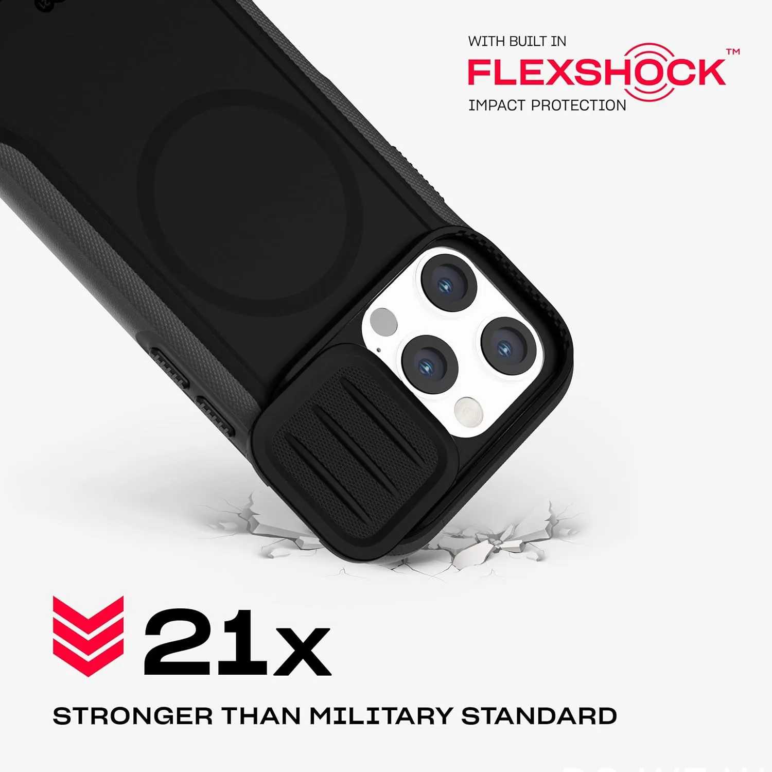 Tech21 EvoMax for iPhone 16 Pro Compatible with MagSafe - Impact Protection Case 21x Military Standard Tested - Camera Shield -in Black/Charcoal