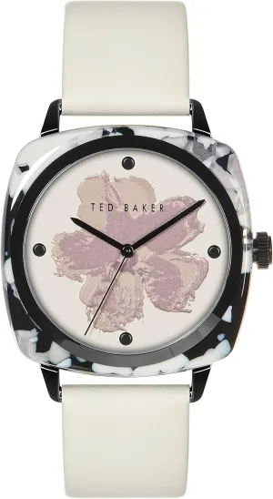 Ted Baker Elsiee Acetate White Leather Strap Watch (Model: BKPELS2029I)