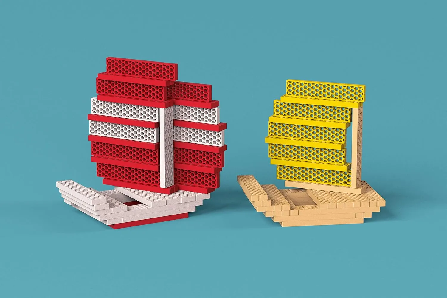 Tegu 120 Piece Perfect Blocks Building Set, Rainbow (Amazon Exclusive)