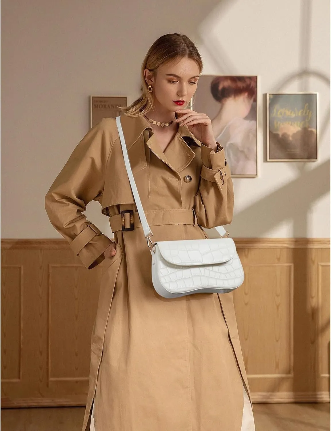 Telena Shoulder Bag for Women Vegan Leather Women's Shoulder Purses Handbags with 2 Removable Strap Crossbody Bag Purses