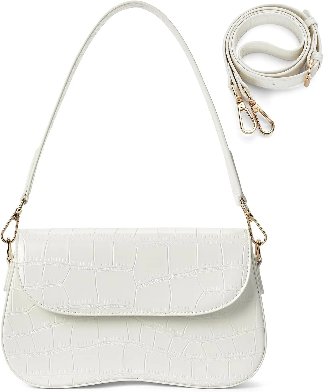 Telena Shoulder Bag for Women Vegan Leather Women's Shoulder Purses Handbags with 2 Removable Strap Crossbody Bag Purses