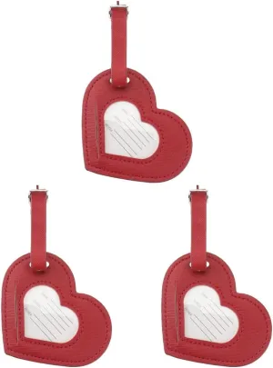 TENDYCOCO 3pcs Leather Love Heart Luggage Tag Girl Wallet Purse Leather Baggage Tag Unicorn Keychain Blue Suitcase Tag Large Packing Cubes Luggae Tags for Luggage Labels Red Handbag Airplane