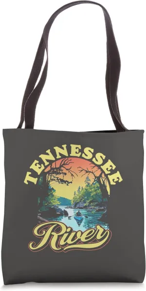 Tennessee River Chattanooga Paddler Canoe Kayak Retro 80s Tote Bag
