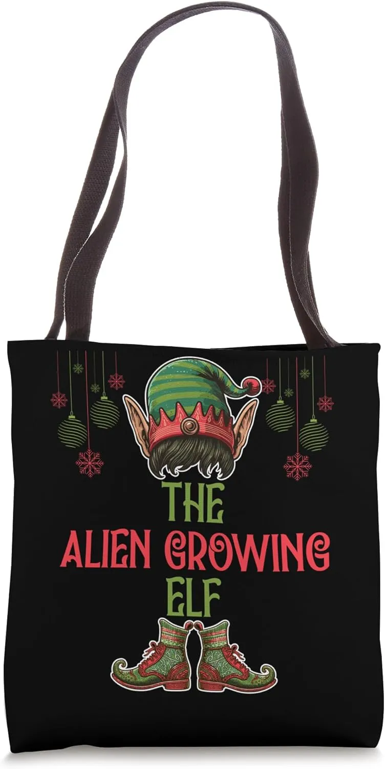 The Alien Growing Elf Holidays Favorite Worker Tote Bag