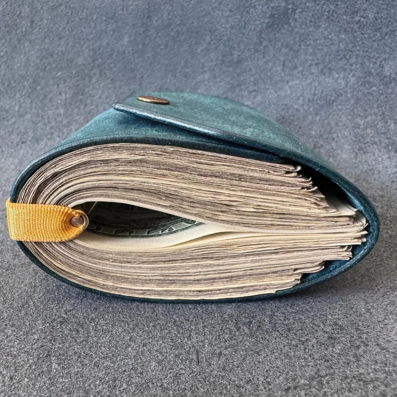 The Cash Wrap Wallet, Fast Cash Access Money Holder for Cash, Leather Money Wallet Organizer, Handy Purse Bands with Magnetic Clasp for Men (Purple)