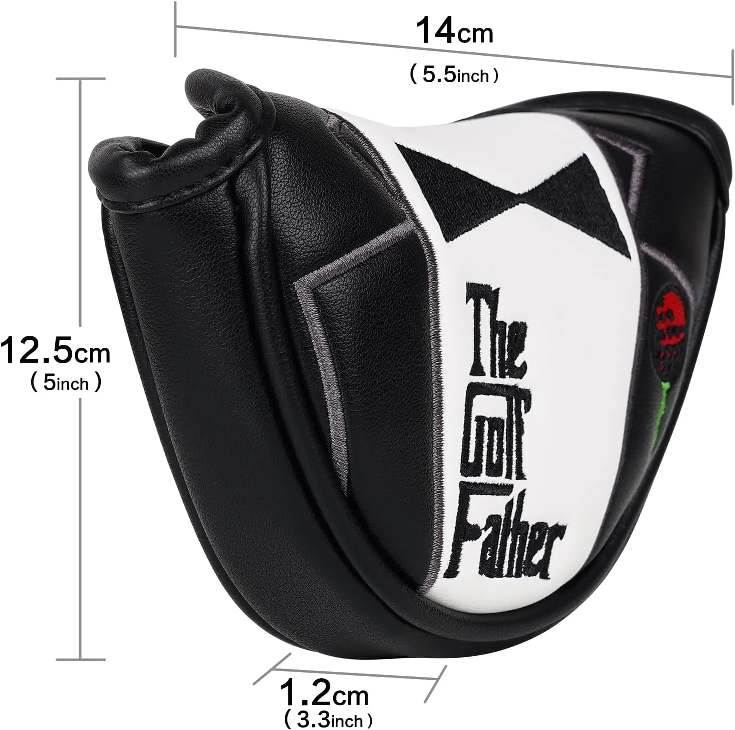 The Golf Father Golf Club Covers, Driver Fairway Hybrid Headcover, Funny Putter Cover Magnetic, Black & White Color Iron Covers,Golf Gifts for Men