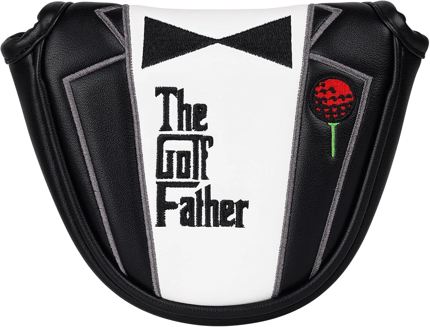 The Golf Father Golf Club Covers, Driver Fairway Hybrid Headcover, Funny Putter Cover Magnetic, Black & White Color Iron Covers,Golf Gifts for Men