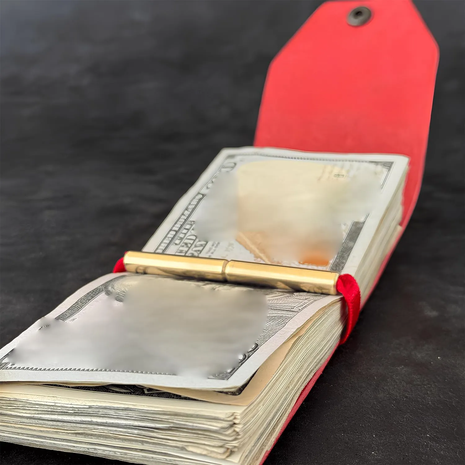 The Lava Cash Wrap Wallet, Handmade Leather Money Wallet Organizer, Handy Purse Bands with Magnetic Clasp, Money Organizer for Cash & Cards, Slim Pocket Wallet for Men & Women (Green)
