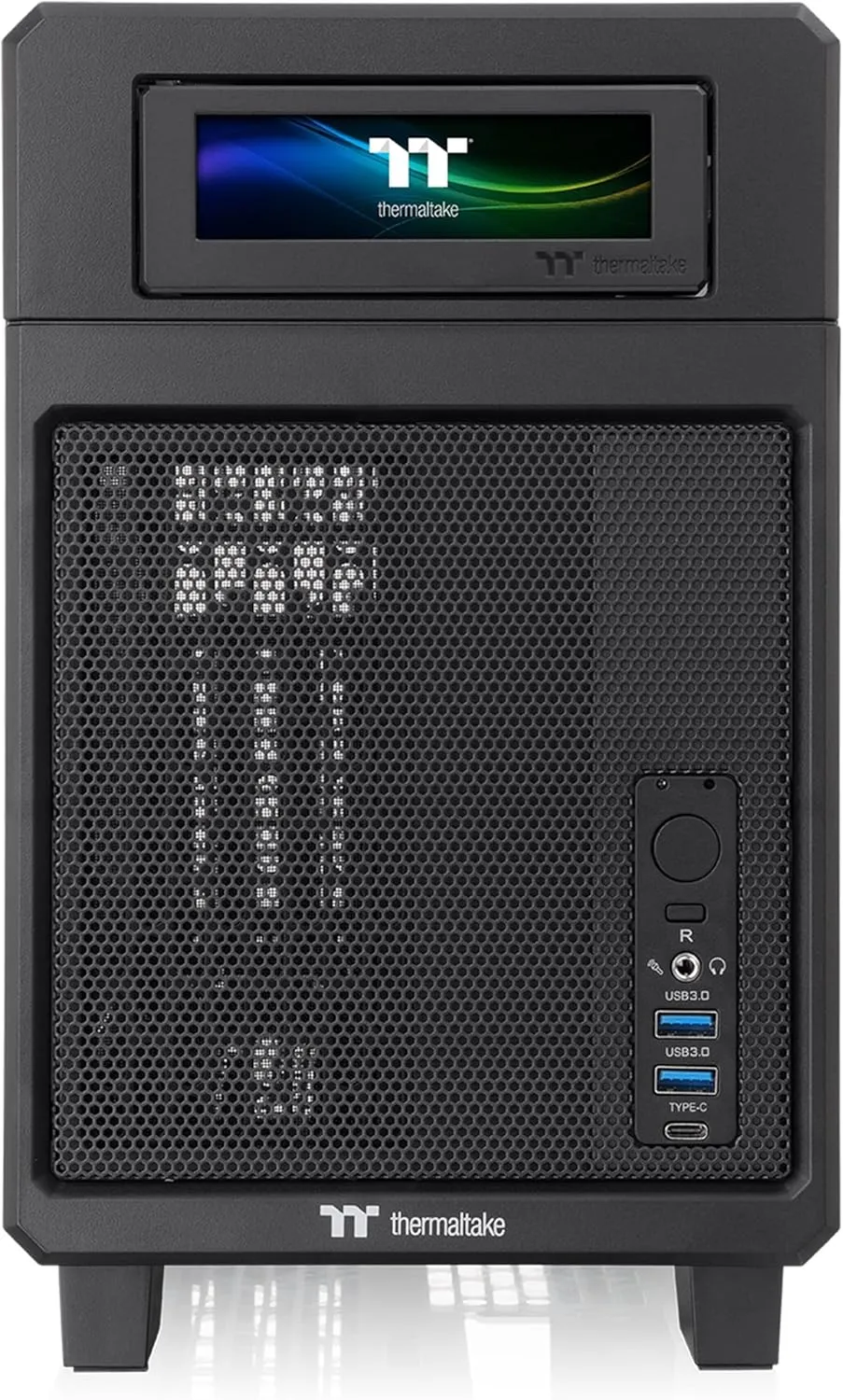Thermaltake TR100 SFF Chassis; mITX Support; 18.9 Liters; PCIe 4.0 Riser Cable Included; 360mm GPU Clearance; 280mm Radiator Support; Removable PCIe Bracket; Black; CA-11A-00S1NN-00