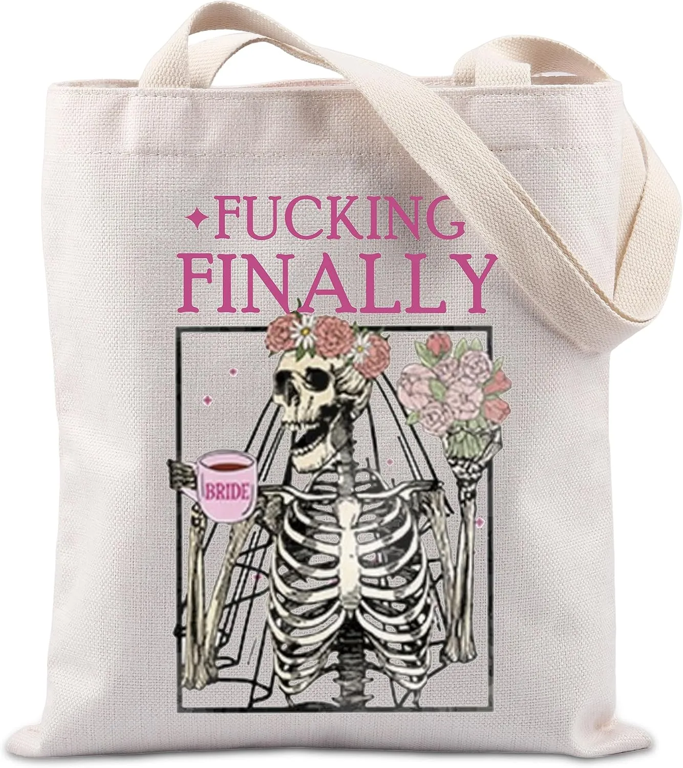 TIIMG F*cking Finally Bride Tote Bag Bride To Be Girls Trip Gift Bachelorette Engagement Party Handbag Gift (FUCKING FINALLY)