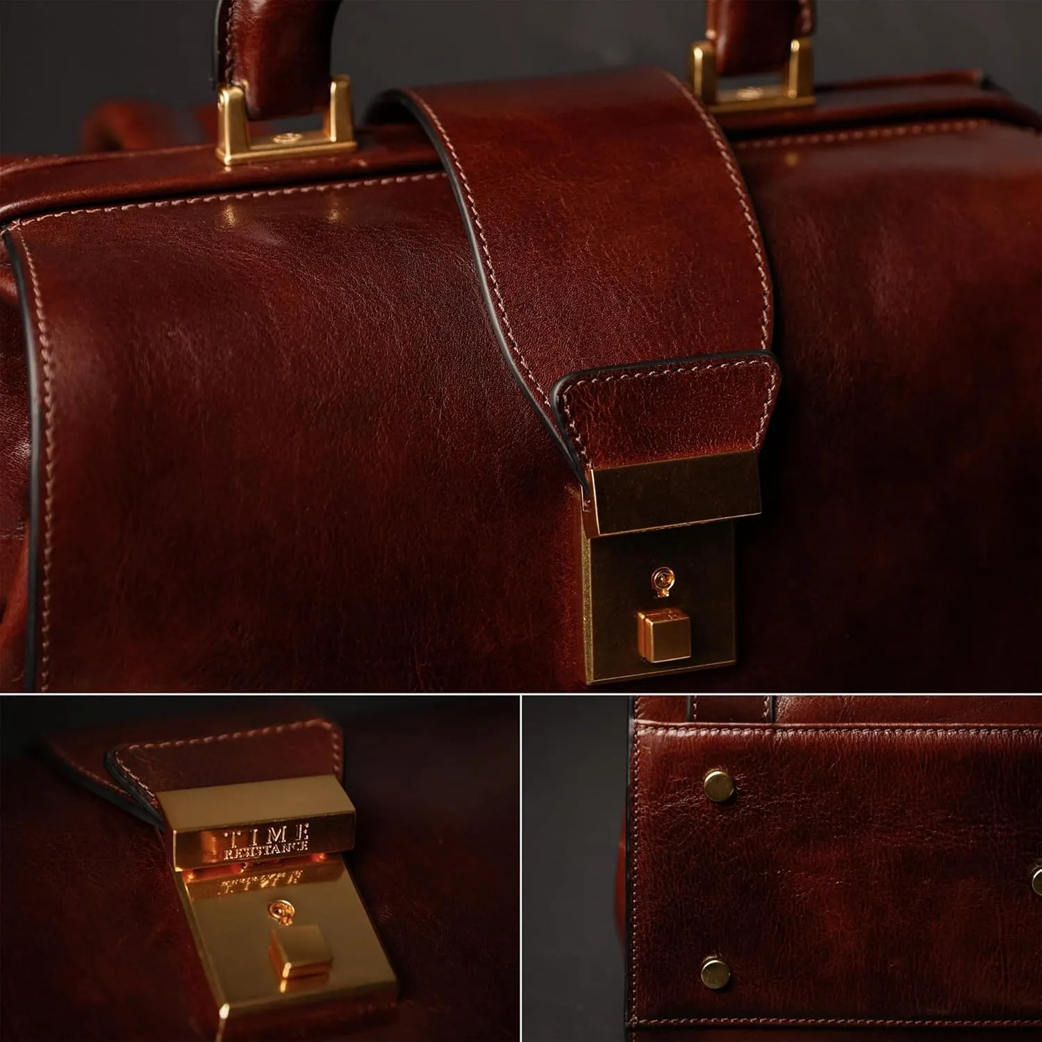 Time Resistance Leather Backpack for Men and Women - Business Rucksack Laptop Bag (Brown)