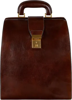 Time Resistance Leather Backpack for Men and Women - Business Rucksack Laptop Bag (Brown)