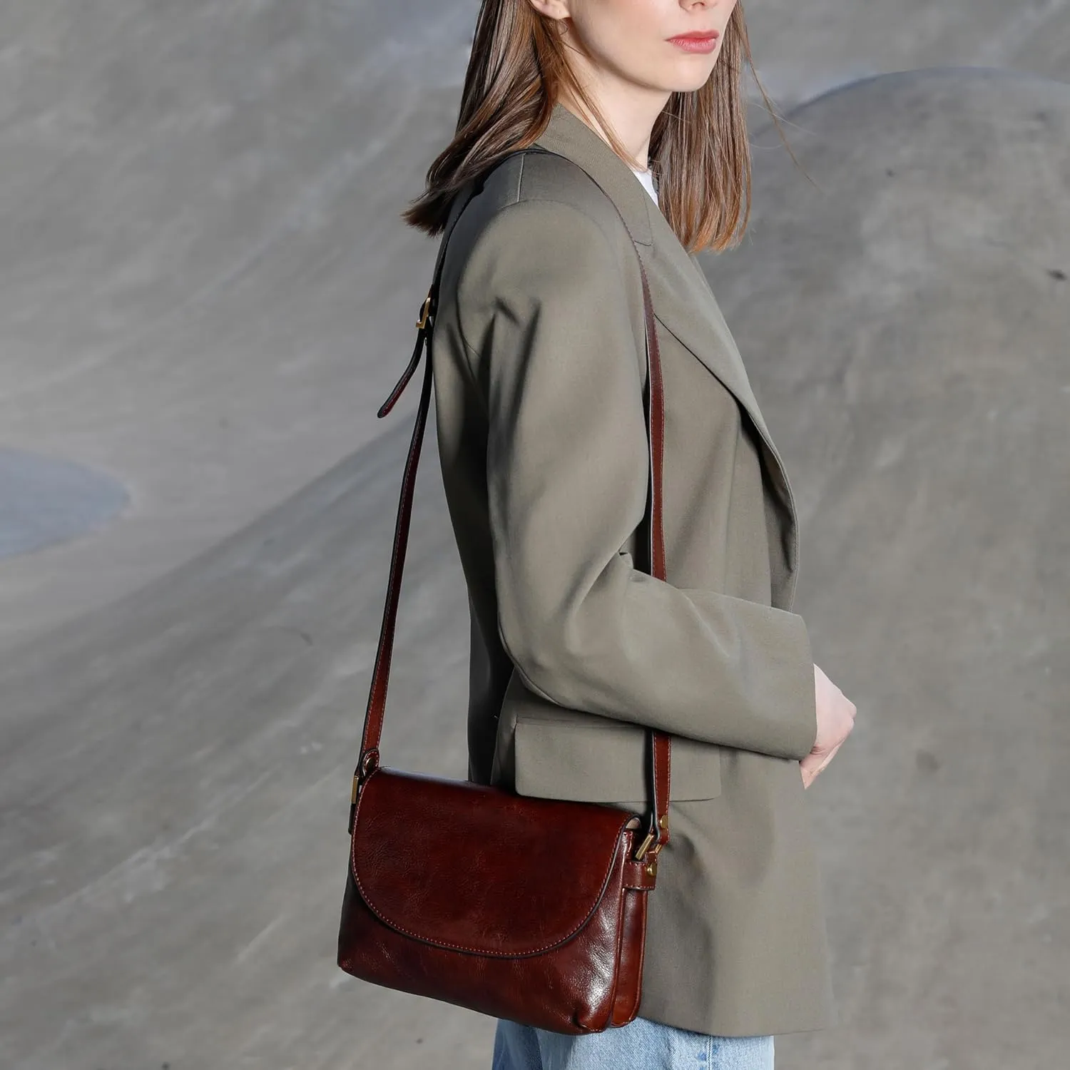 Time Resistance Leather Cross Body Bag for Women - Handbag - Shoulder Bag - Messenger - Purse