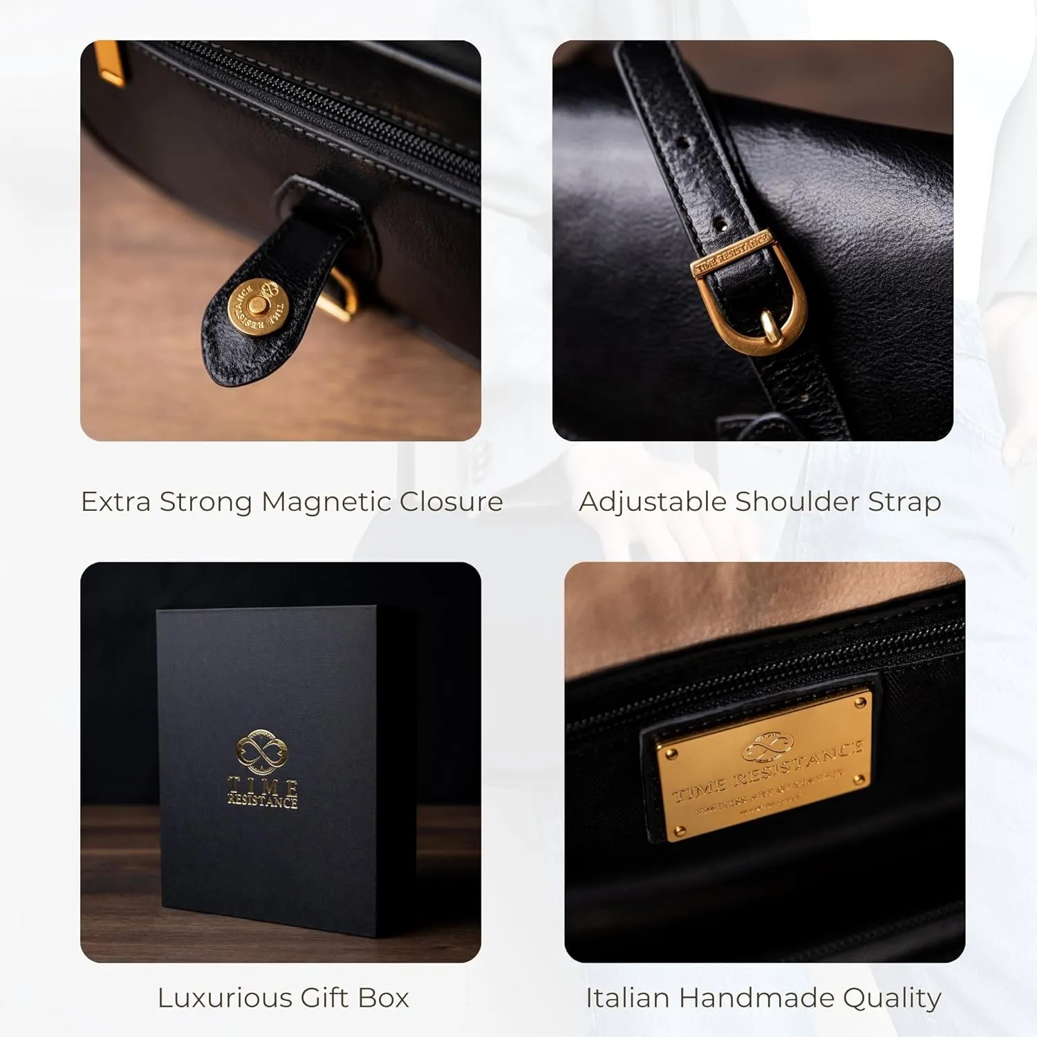 Time Resistance Leather Cross Body Bag for Women - Handbag, Shoulder, Messenger, Purse