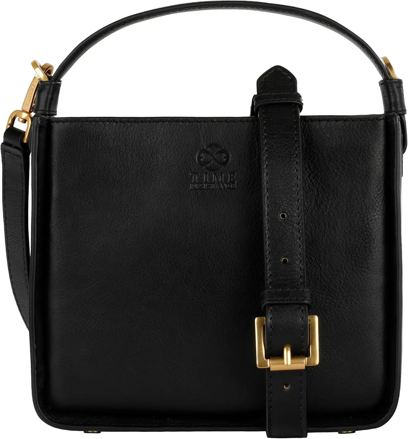 Time Resistance Leather Handbag - Full-Grain Leather Purse for Women - Tote Bag with Detachable Shoulder Strap