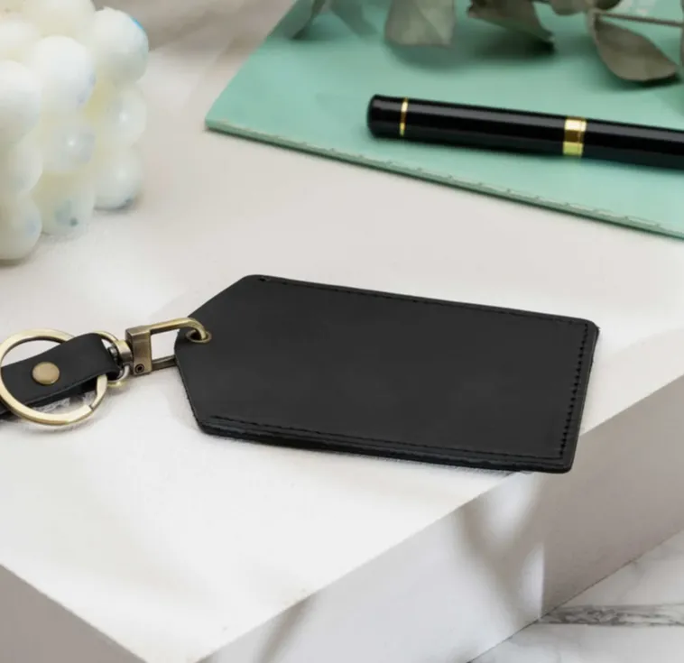 Timeless Traveler: Genuine Leather Luggage Tag