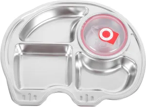 Toddler Plates 4 Section Lunch Tray Stainless Steel Kids Plate Bowl for Kids