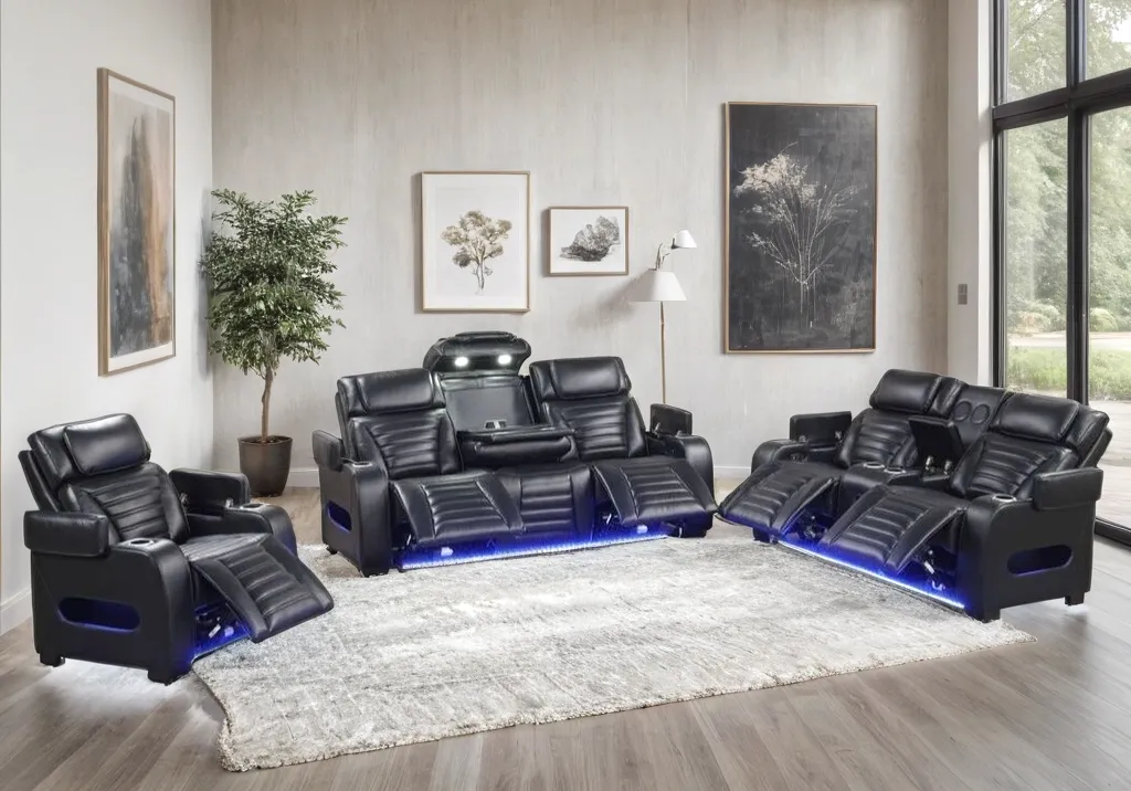 Tokyo Black 3-Piece Power Reclining Set