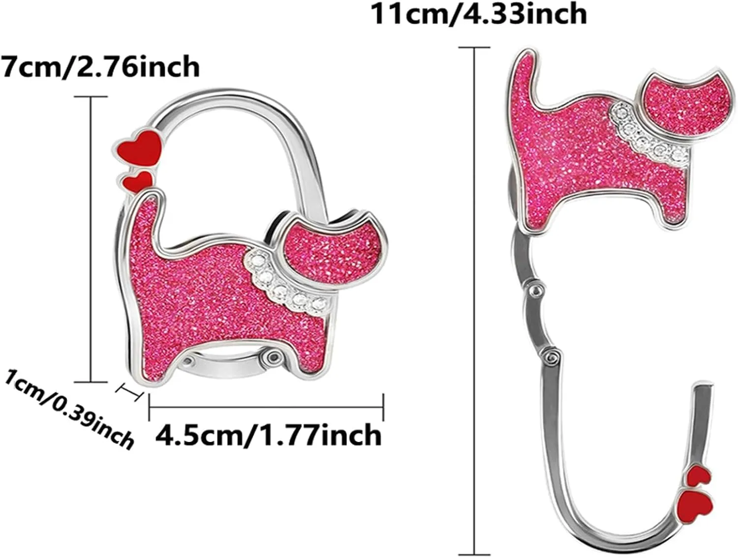 TopHomer Cartoon Cat Design Foldable Handbag Portable Hanger Mini Heavty Duty Folding Purse Table Hook Holder