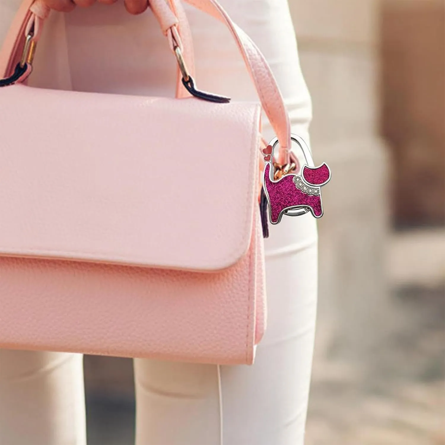TopHomer Cartoon Cat Design Foldable Handbag Portable Hanger Mini Heavty Duty Folding Purse Table Hook Holder